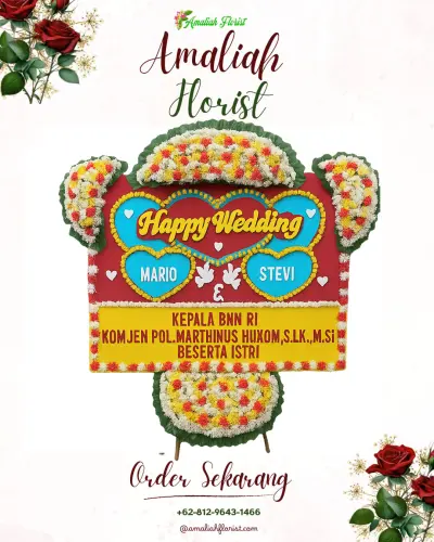 Karangan Papan Bunga Pernikahan kemayoran